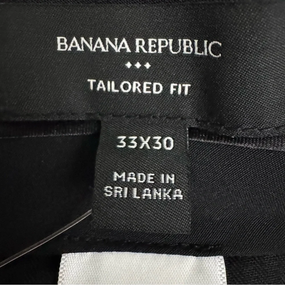 Banana Republic Modern Classic‎ Plain Weave Suit Trouser Pants Black Size 33x30